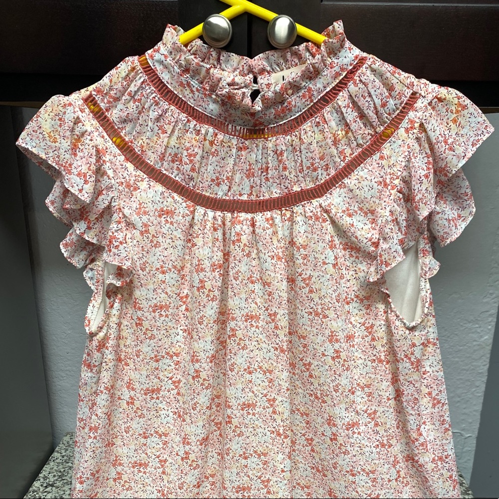 Floral Highneck Romantic Tank by Impressions Size Large